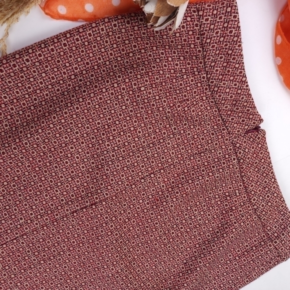 Loft Black Button Red Cream Deco Skirt Sz 4 - Picture 3 of 11